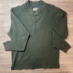 L.L Bean 1/4 button up sweater green medium regular